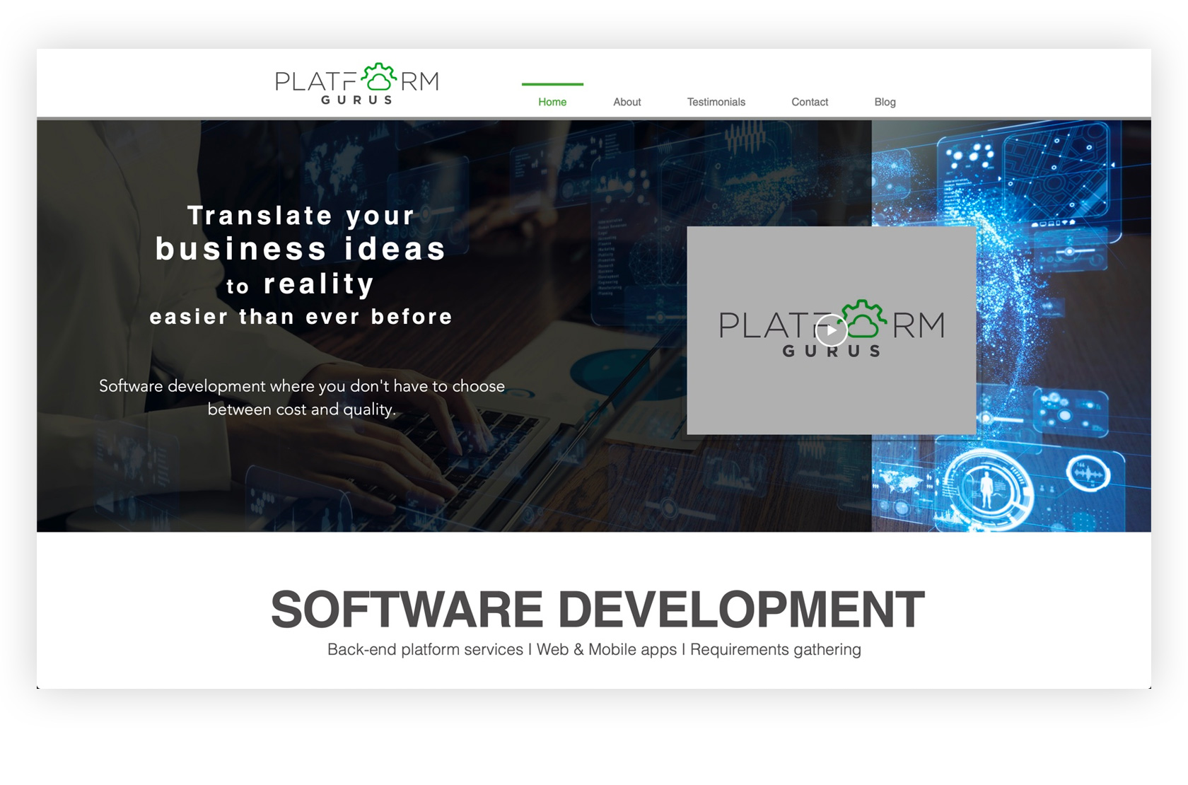 Platform gurus homepage